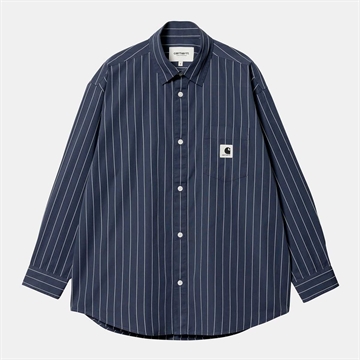 Carhartt WIP Shirt L/S Orlean W Hickory Stripe Blue / White Stone